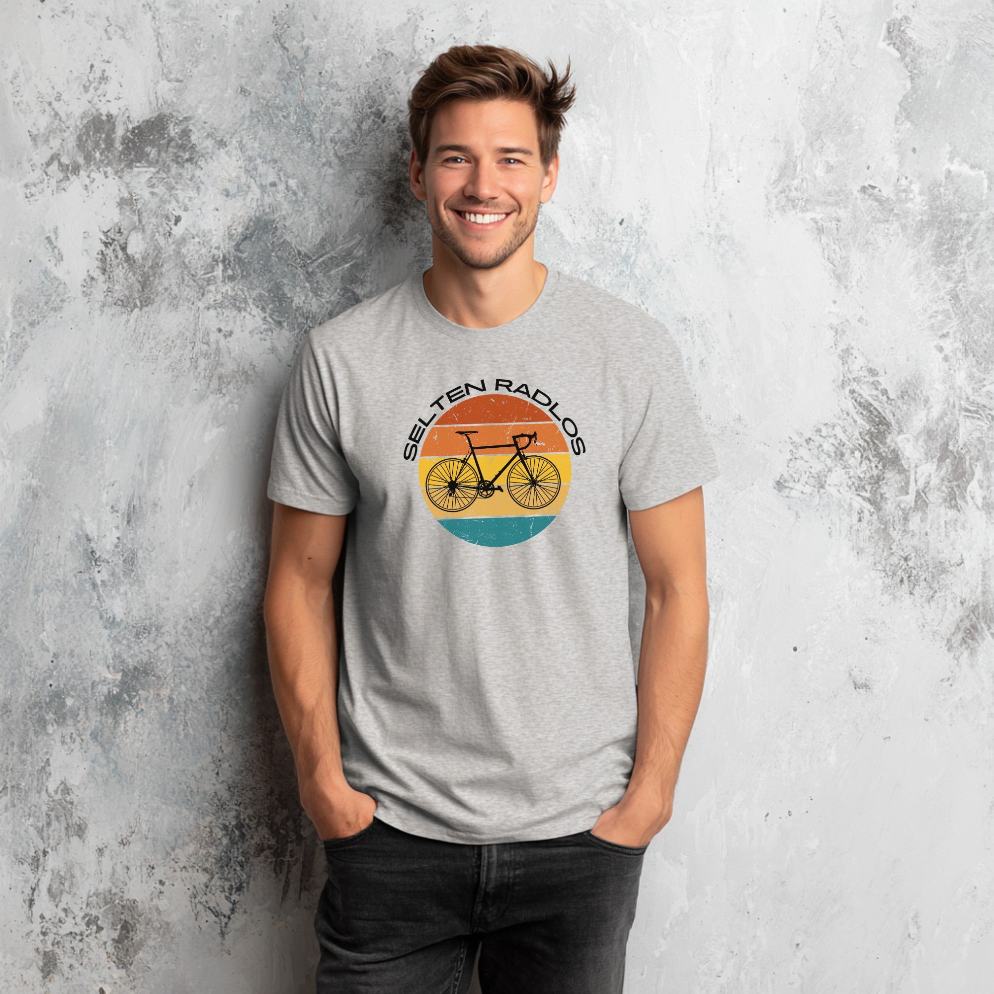 "Selten Radlos" T-Shirt – Lustiges Fahrrad Shirt mit Retro Rennrad Motiv – Geschenk für Radfahrer & Cycling-Fans